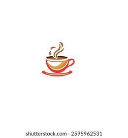Minimalist Vector Design: Coffee Cup with Rising Steam | Simple and Elegant Style for Cafes and Menus