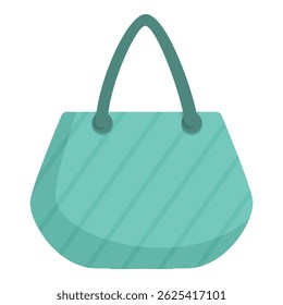 Minimalist vector design of a fashionable mint green tote handbag