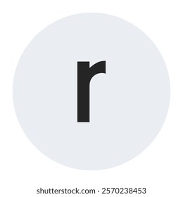 A minimalist vector design featuring the lowercase “r” in a modern monochrome style. Perfect for branding, graphic design projects, or typography enthusiasts.