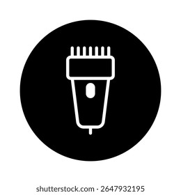 Minimalist vector design of a hair clipper against a contrasting background embodies modern grooming tools illustration
