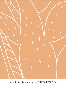 Dibujo vectorial minimalista de cactus. Cactus sobre fondo beige. Arte de línea. Para tarjetas, carteles, papel.