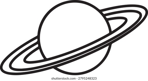 Minimalist vector drawing planet
