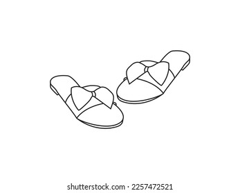 Minimalistische Vektorzeichnung eines Schuhs. Mit verschiedenen Arten von Frauenschuhen Silhouette. Darstellung von Schuhen. Dekoratives Element. Modegrafik.