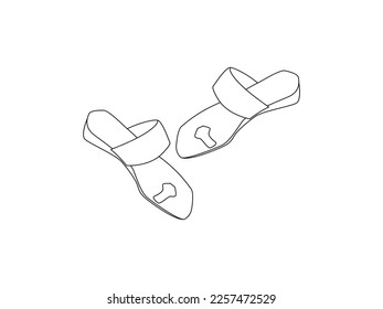 Dibujo vectorial minimalista de un zapato. Está decorado con diferentes tipos de silueta de zapatos para mujeres. Representación del calzado. Elemento decorativo. Ilustración de moda.