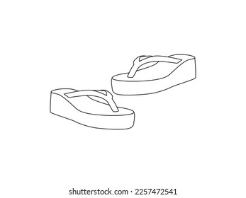 Dibujo vectorial minimalista de un zapato. Está decorado con diferentes tipos de silueta de zapatos para mujeres. Representación del calzado. Elemento decorativo. Ilustración de moda.