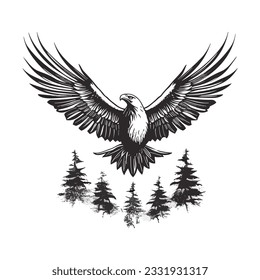 Minimalist vector of an eagle.