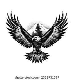 Minimalist vector of an eagle.