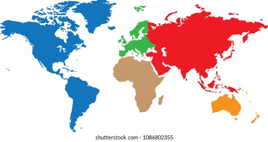 A minimalist vector of earth's continents
