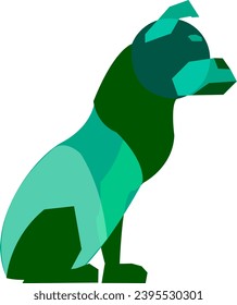 Minimalist Vector Element Object Abstract Polydog 2 (Green)