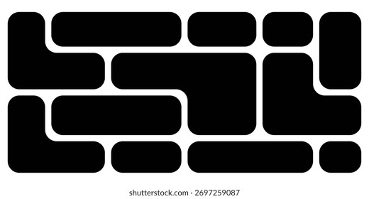 Minimalist vector frame-work bento-gride. Isolated flat box area template.  Blank geometry area bento. Modern simple isolated bento grid set on white page. EPS 10. 