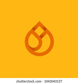 Minimalist vector gradient logo of fire. Natural energy design templat.