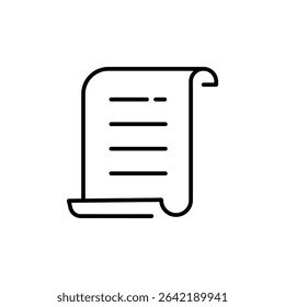 Minimalist Vector Graphic Of An Ancient Scroll With Rolled Edges