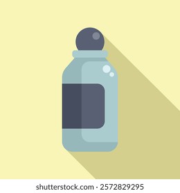 Minimalist vector graphic depicting a vaccine bottle on a light background