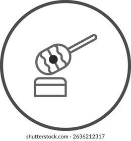 Minimalist Vector Graphic of Honey Dipper and Jar Illustration in Simple Design