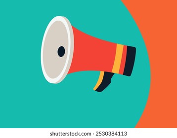 a minimalist vector graphic of a megaphone, symbolic of protest.