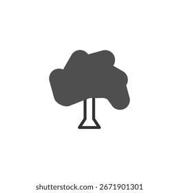 Un gráfico de Vector minimalista presenta un ícono de árbol estilizado adecuado para diversas aplicaciones, incluyendo Diseño web y materiales ambientales. Esta ilustración captura la esencia de la naturaleza con un