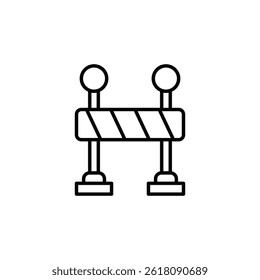 Gráfico de Vector minimalista que representa una barrera de trabajo de construcción o carretera