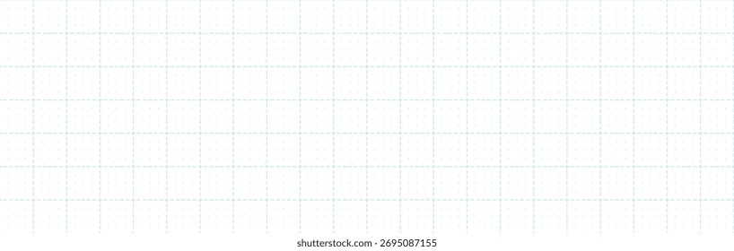 Plano de fundo de grade de vetor minimalista imitando papel de gráfico com padrão de pontos puro. Linha editável para plotagem, nota, bloco de anotações, diário, planejador de marcadores e projetos de layout de design escolar.