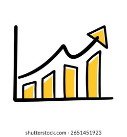 Minimalist vector of a growth graph showing positive upward trends for business and finance presentations.