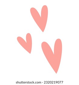 minimalist vector hand drawn small hearts shape flat icon