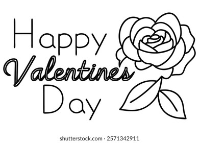 Minimalist Vector Happy Valentines Day Design