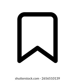 Minimalist vector icon of bookmark for UI and web design.