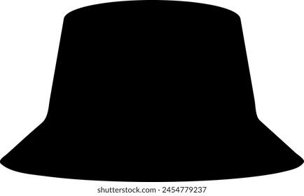 Minimalist Vector Icon of a Bucket Hat, Summer hat 