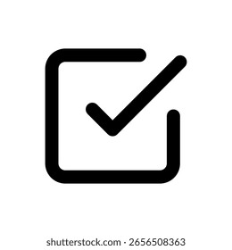 Minimalist vector icon of check squre for UI and web design.