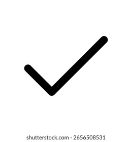Ícone de vetor minimalista de verificação para interface do usuário e design da Web.