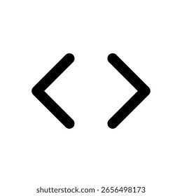 Minimalist vector icon of code for UI and web design.