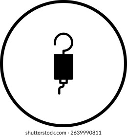 Minimalist Vector Icon Depicting an IV Drip or Infusion Therapy Within Circular Frame