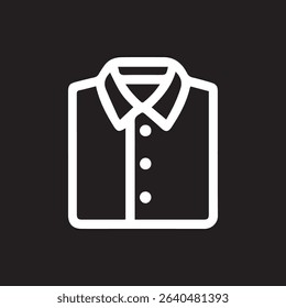 A minimalist vector icon depicting a neatly folded button-down shirt perfect for representing clothing fashion or laundry related services.