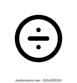 Minimalist vector icon of divide circle for UI and web design.