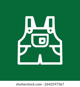 Um ícone vetor minimalista de dungarees perfeito para representar moda infantil de vestuário infantil ou desgaste casual com um design limpo e simples