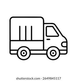Minimalist vector icon of a hand lifting a delivery box, illustrated in clean outline style on a white background.