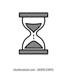 A minimalist vector icon of an hourglass with sand flowing, representing time, waiting, or deadlines.