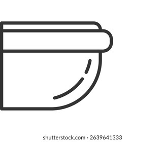 Minimalist vector icon illustrating a pocket. Symbolizes storage, collection, or hidden potential. Clean, simple design for versatile use in UIUX, web or mobile.