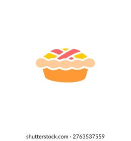 A minimalist vector icon of a lattice-top pie.