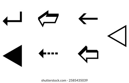 The minimalist vector icon of a left arrow symbolizes reflection, return, and reconsideration, offering a clean, simple design for a clear message.

