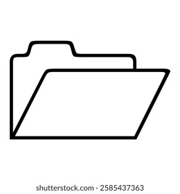 The minimalist vector icon of an open folder with a map symbolizes organization, navigation, and easy access to important documents and information.

