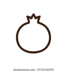 Minimalist vector icon of a pomegranate fruit. Perfect for web design, app interfaces, healthy lifestyle content, and natural food branding projects.
