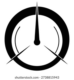 A minimalist vector icon resembling a circular dial or gauge with three pointers, suggesting measurement, time, or precision.