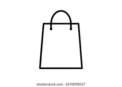 Icono de Vector minimalista de una línea delgada del bolso de compras