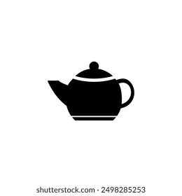 Minimalist vector icon of a teapot, perfect for kitchenware design and hospitality industry.
