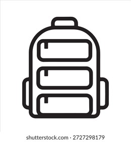 Minimalist Vector Icon of a Three-Compartment Backpack