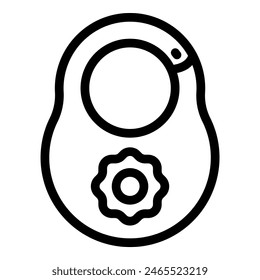 Minimalist vector illustration of avocado icon in black and white line art, symbolizing healthy organic plantbased nutrition for vegan and vegetarian diets