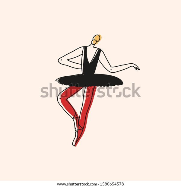 job Blå Etablering Minimalist Vector Illustration Ballerina Depiction Dancer Stock Vector  (Royalty Free) 1580654578