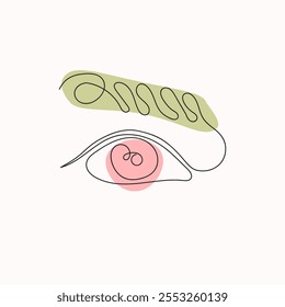 Ilustración vectorial minimalista de la mujer hermosa. Línea abstracta moderna.  Diseño de Ilustraciones vectoriales