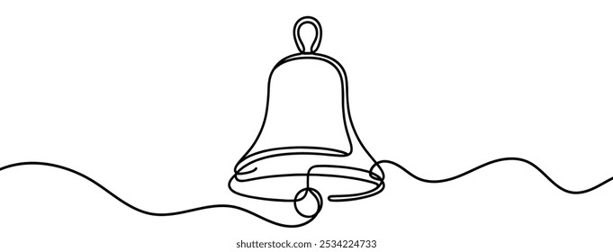 Minimalist vector illustration of a bell drawn with one single line