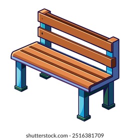 Ilustração de vetor minimalista de um banco no fundo branco